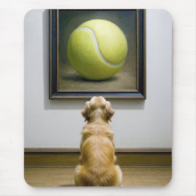 Golden Retriever Staring på Tennis Boll Art Biet Musmatta (Framsidan)