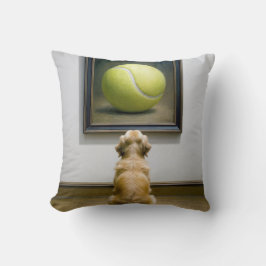Golden Retriever Staring på tennis Boll Painting Kudde