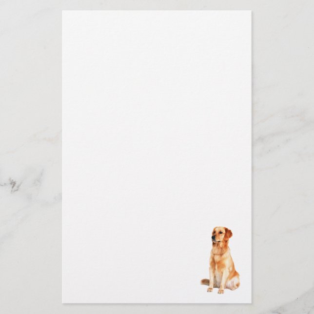 Golden Retriever Stationery Brevpapper (Framsida)
