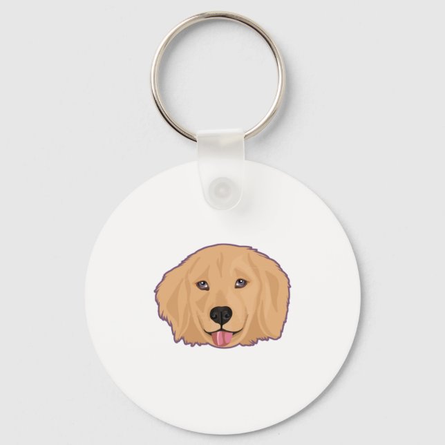 Golden Retriever Sticker Nyckelring (Framsida)