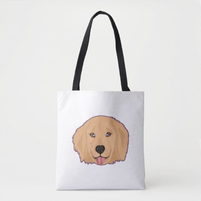 Golden Retriever Sticker Tygkasse (Framsida)