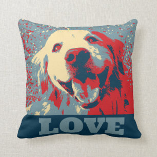 Golden Retriever Stiliserad Kärlek Kudde
