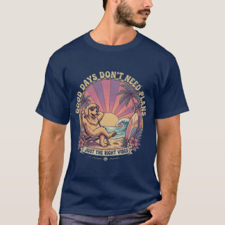 Golden Retriever Strand Sommar Vibes T Shirt