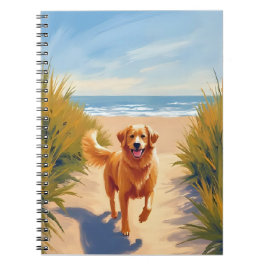 Golden Retriever Strandpromenad | Ocean Dog Pet Anteckningsbok