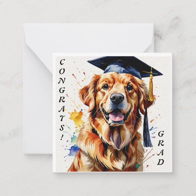 Golden Retriever Studenten Notecard Anteckningskort (Framsida)