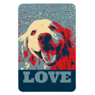 Golden Retriever Stylized Kärlek Magnet
