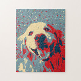 Golden Retriever Stylized Teckning Pussel