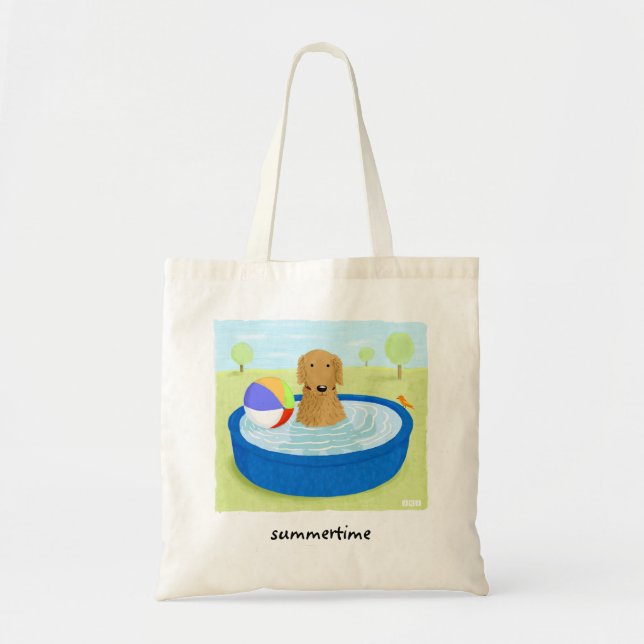 Golden Retriever Summertime | Cute Hund Art Tygkasse (Framsidan)