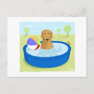Golden Retriever "Summertime" Vykort