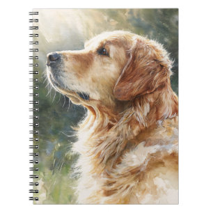 Golden Retriever Sunlit Porträtt bärbar dator Anteckningsbok