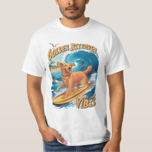 Golden Retriever Surfing Paradise T Shirt