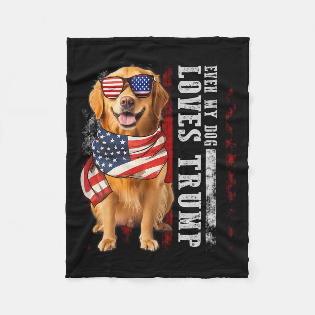 Golden Retriever t.o.m. My Kärlek Trump Funny Fleecefilt (Framsidan)
