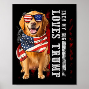 Golden Retriever t.o.m. My Kärlek Trump Funny Poster