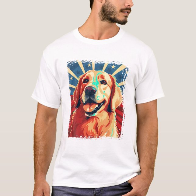 Golden Retriever T Shirt for Kid Boys Girls Funny (Framsida)