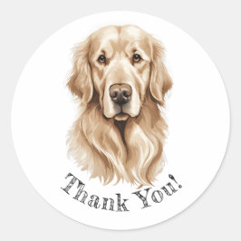 Golden Retriever Tack! Stickers Runt Klistermärke