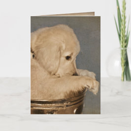 Golden Retriever tänker på dig Kort