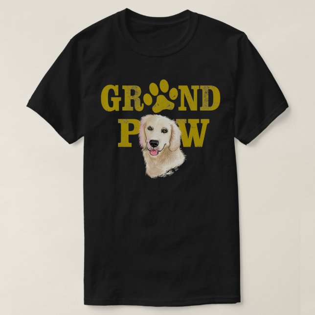 Golden Retriever Tass Grandpaw Grandpa Hund älskar T Shirt (Design framsida)