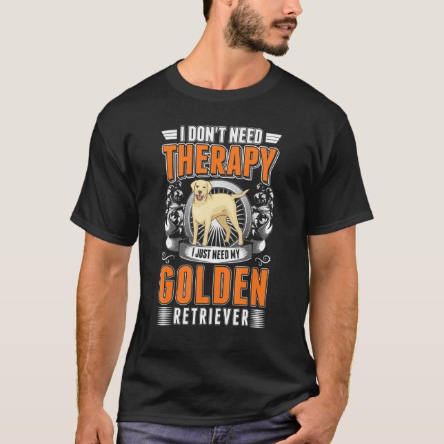 Golden Retriever Therapy T Shirt (Framsida)