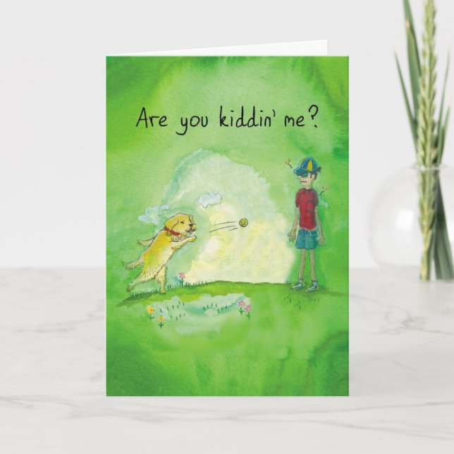 Golden Retriever Thrower - Funny Chef-dagskort Kort (Framsida)