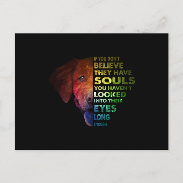 Golden Retriever tittade in i sina Öga länge nog Vykort (Framsida)