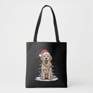 Golden Retriever Tomte Julgran Ljus Jul Tygkasse