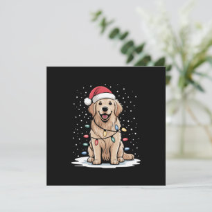 Golden Retriever Tomte Julgransljus Jul Inbjudningar
