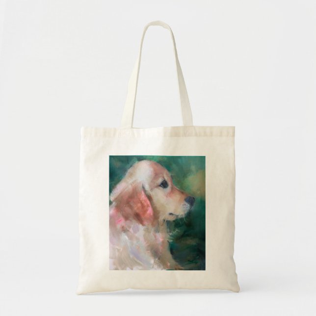 Golden Retriever Tote Bag Tygkasse (Framsidan)