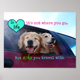 Golden Retriever Travel Vänskap Poster
