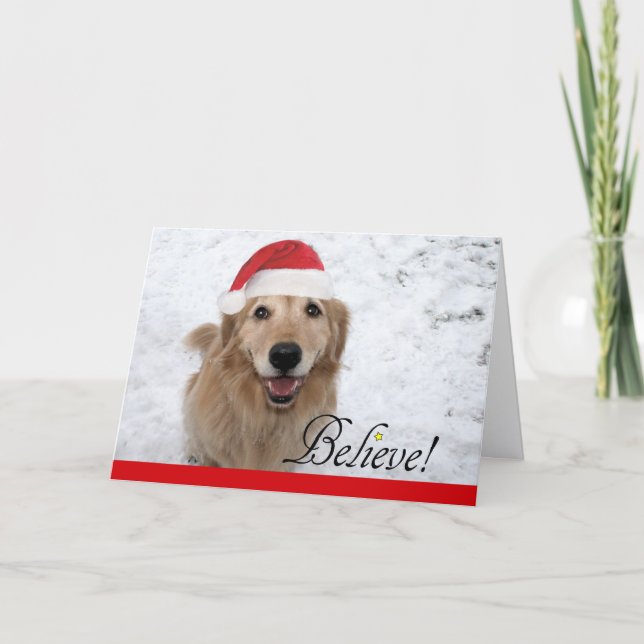 Golden Retriever Tro jul Helgkort (Framsida)