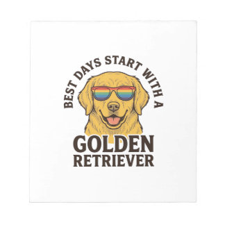 Golden Retriever Tröja med Retro Solglasögon Hund Anteckningsblock
