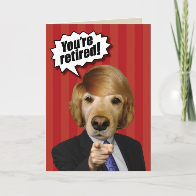 Golden Retriever Trump-liknande Pension-kort Kort (Framsida)