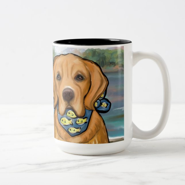 Golden Retriever Två-Tonad Mugg (Höger)