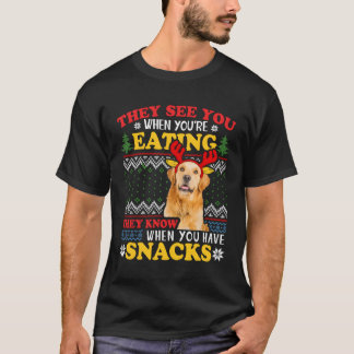 Golden Retriever Ugly Julafton de ser att du äter T Shirt