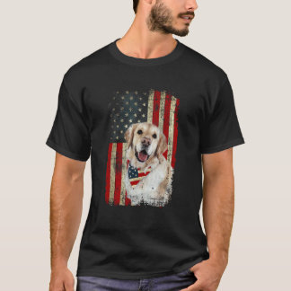 Golden Retriever  USA Flagga Fjärde 4:e Juli Patri T Shirt