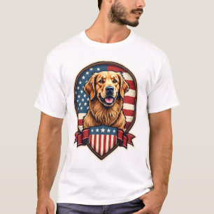 Golden Retriever USA Stolthet Vintage Hund T-Shirt