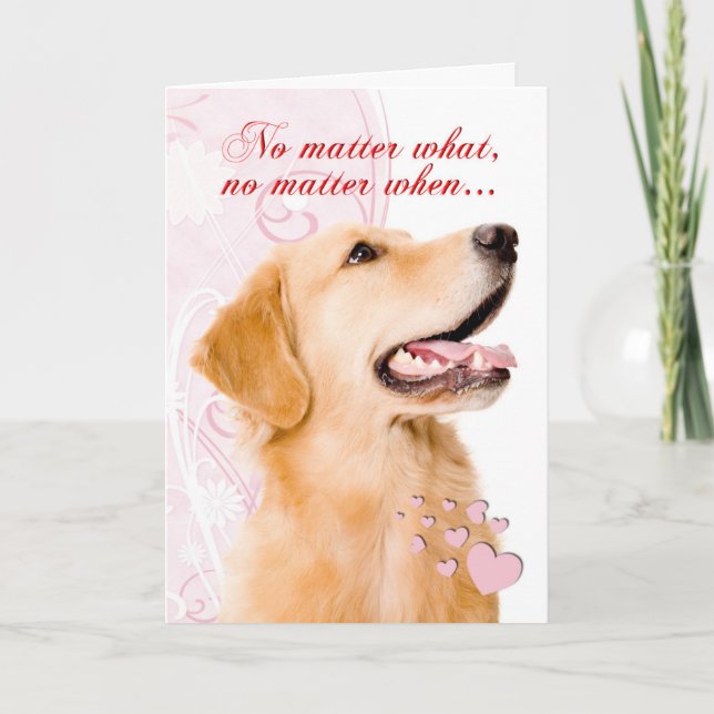 Golden Retriever Valentine Helgkort (Framsida)
