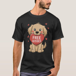Golden Retriever Valentines day Free Kisses Hund T Shirt