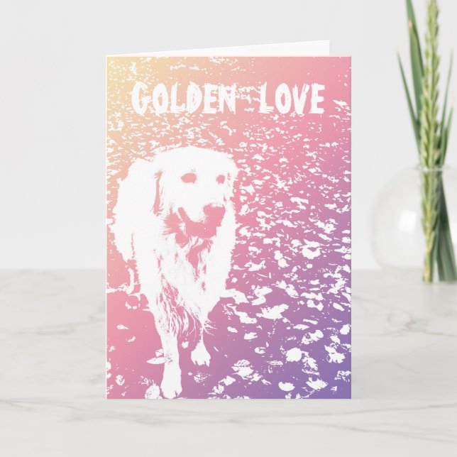 Golden Retriever VALENTINE'S DAY Greeting Card Helgkort (Framsida)