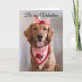 Golden Retriever Valentine's Day greeting card Tack Kort