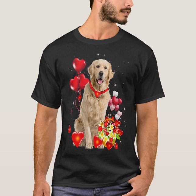 Golden Retriever Valentines Day Shirt Funny Dog T (Framsida)