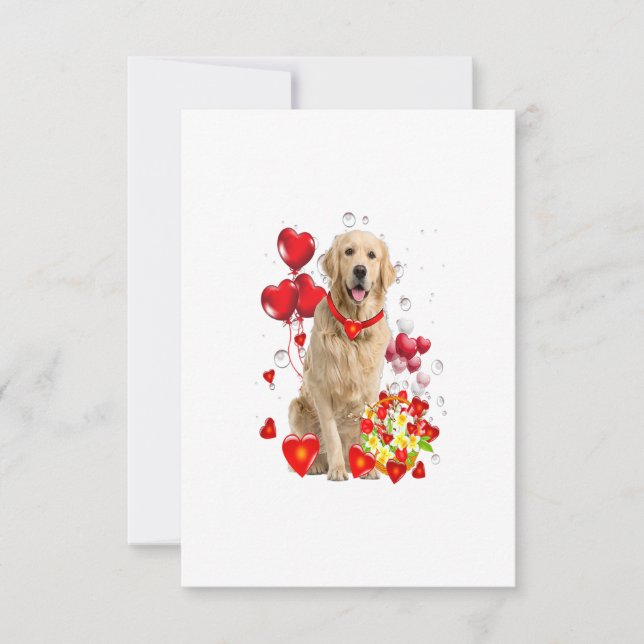 Golden Retriever Valentines day Shirt Rolig hund OSA Kort (Framsida)