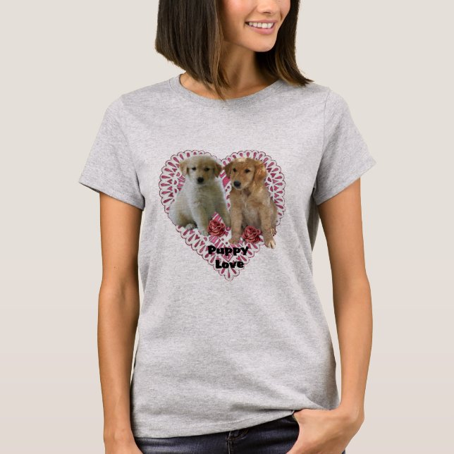 Golden Retriever Valentines day T-shirt (Framsida)