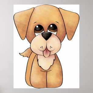 Golden Retriever Valp Bedårande Hund Poster