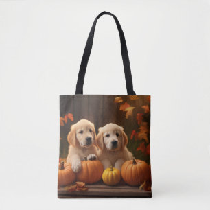 Golden Retriever Valp Höstglädje Pumpa Tygkasse