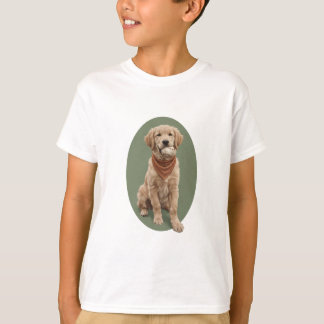 Golden Retriever Valp med Baseboll Barn T Shirt