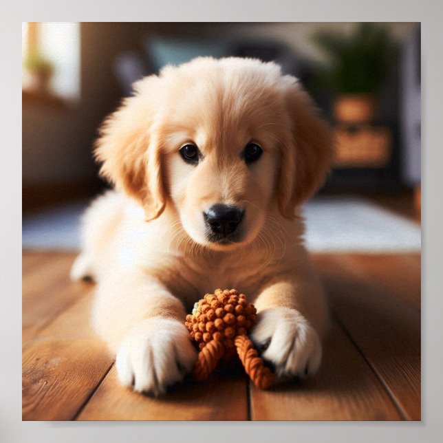 Golden Retriever-valp Poster (Framsidan)