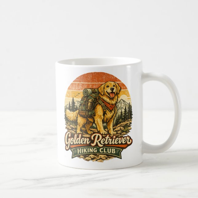 Golden Retriever Vandrar Klubb Kaffemugg (Höger)