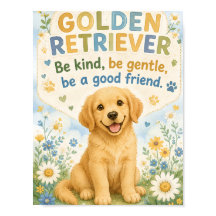 Golden retriever var vänlig Affisch