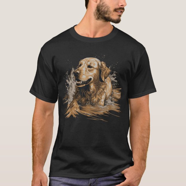Golden Retriever vatten sport T Shirt (Framsida)