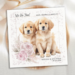 Golden Retriever vi gör för Rosa Blommigt Hund Brö Pappersservett